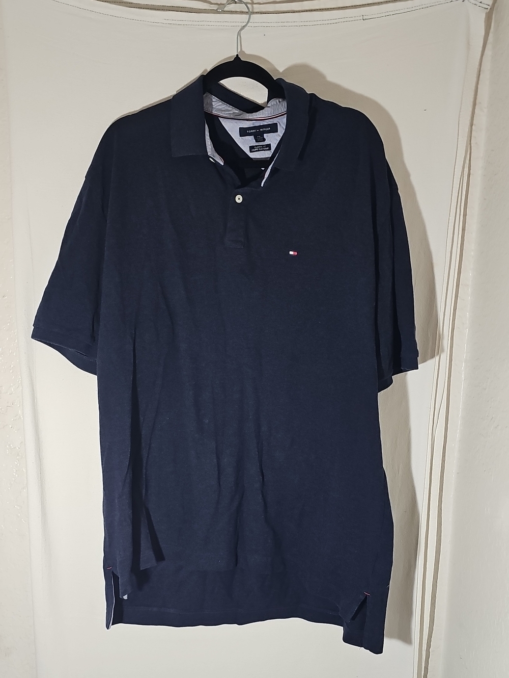 Tommy Hilfiger Men's Dark Navy Polo with Flag Logo